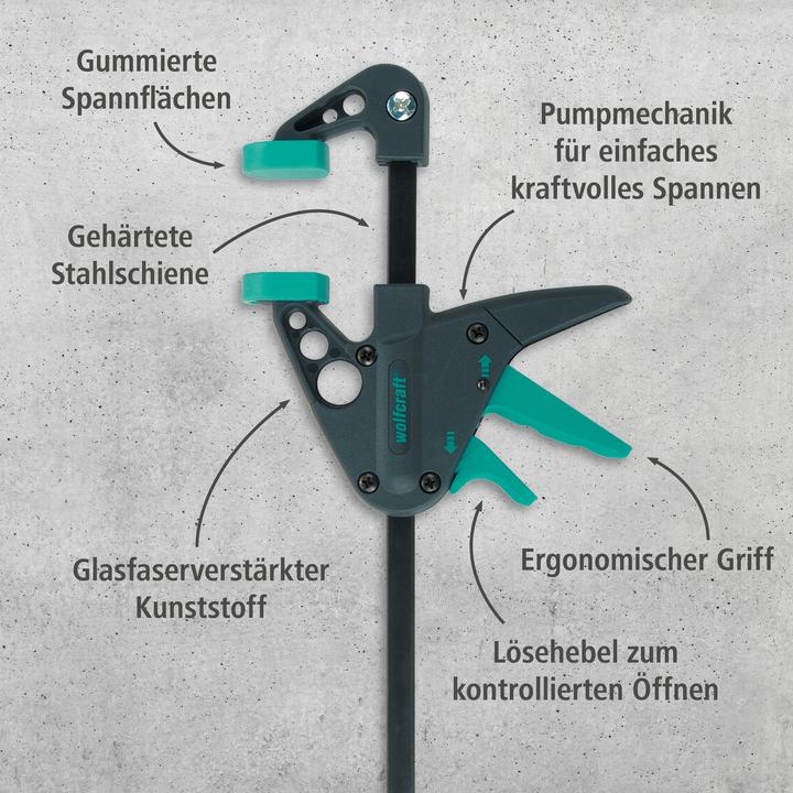 Produktbild wolfcraft 2 EHZ - Mini-Einhandzwingen 40/110mm (110 mm)