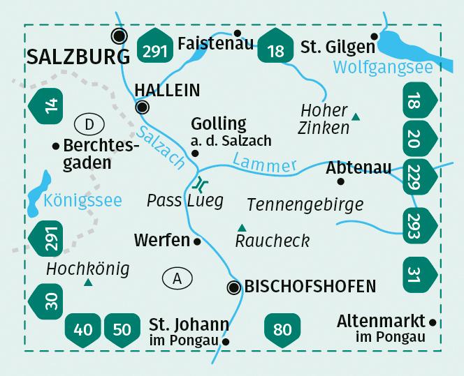 Energie-Label Wanderkarte 15 Tennengebirge, Hochkönig, Hallein, Bischofshofen 1:50.000
