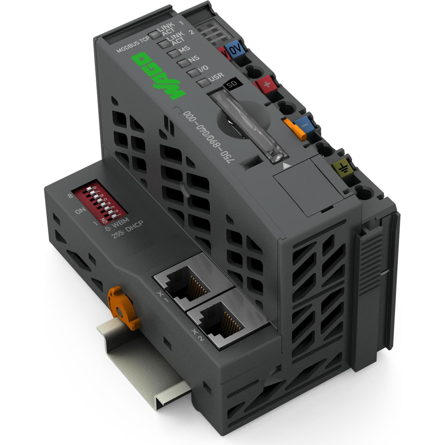 Wago Controllore Modbus 750-890/040-000TCP 2 x ETHERNET, Domotica