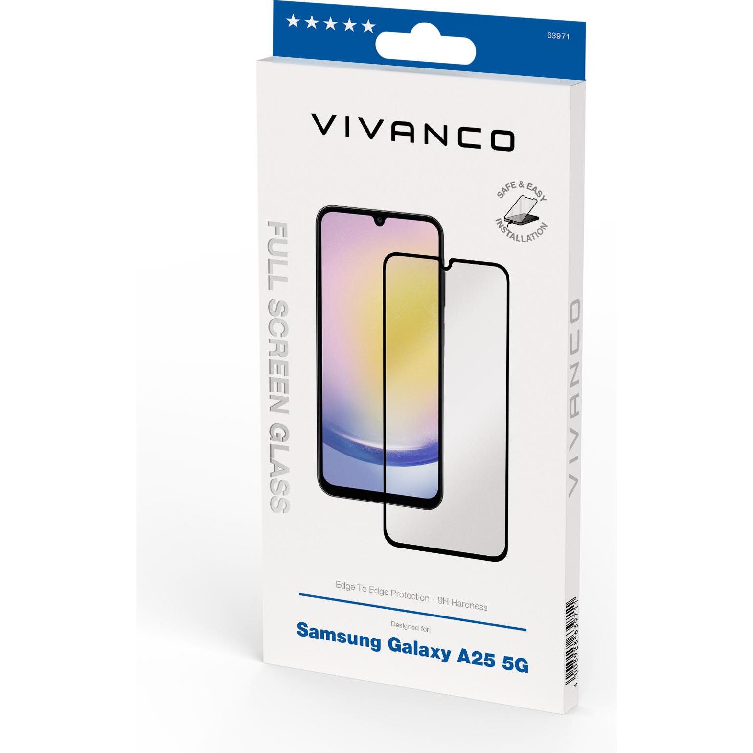 Thumbnail - Vivanco 2.5D FullScreen Displayschutzglas fuer Samsung Galaxy A25 5G (1 Stück, Samsung Galaxy A25 5G), Smartphone Schutz...