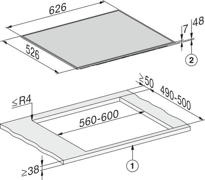 Produktbild Miele KM 7063 FR (62.60 cm, Induktionskochfeld)
