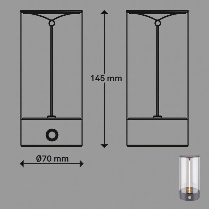 Produktbild Briloner WIGGLE Akku Tischleuchte mit Lichtfaden - Anthrazit