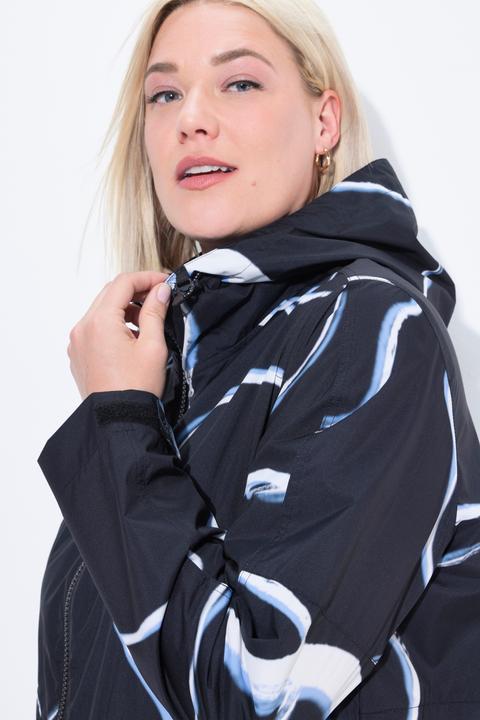 Actual product image Ulla Popken Wave Print Rain Coat (58)