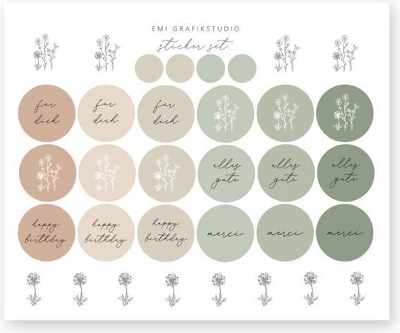 Actual product image Emi Grafikstudio Blomma sticker set