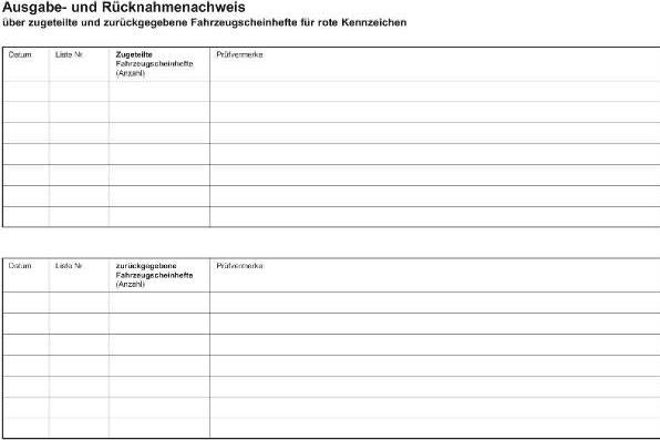 Actual product image Rnk Publisher Proof booklet for red licence plates, DIN A5 landscape (8 x)