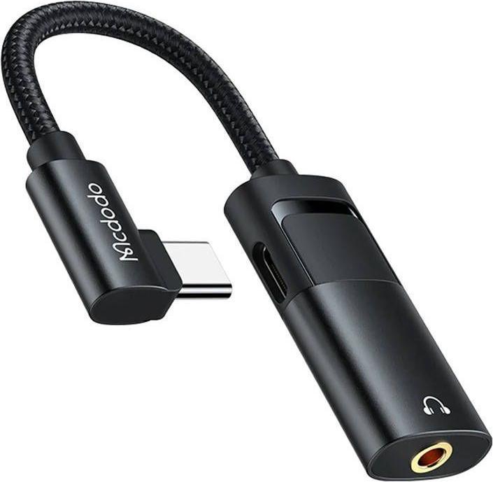 Immagine prodotto Mcdodo Adattatore da USB-C a AUX mini jack 3,5 mm + USB-C, CA-1880 (nero) (USB tipo C, Jack da 3.5mm)