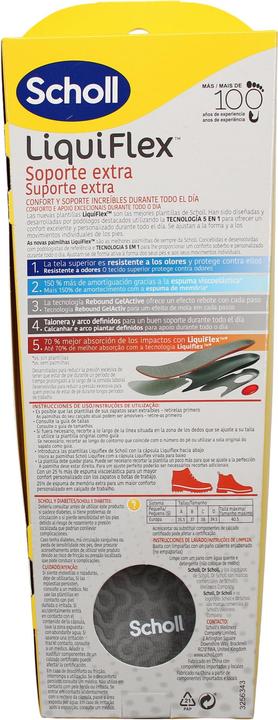 Actual product image Scholl LiquiFlex Insoles Reinforced Support Women's Footwear Size 5.5-7.5 with Memory Foam and Arch