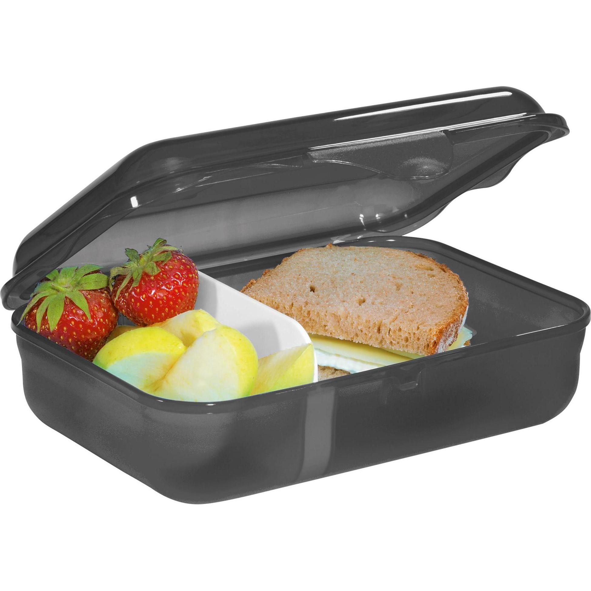 Thumbnail - Rotho Step by Step Brotzeitbox mit Klickverschluss, spülmaschinengeeignet, Lunchbox, Schwarz