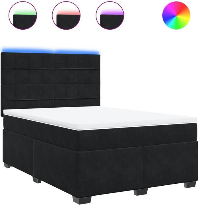 Actual product image vidaXL Bo x spring bed with mattress 160 x 200 cm velvet (160 x 200 cm)