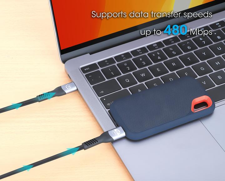 Actual product image Manhattan USB 2.0 Type C EPR Charging Cable 240 W / PD 3.1 (2 m, USB 2.0, 240 W)