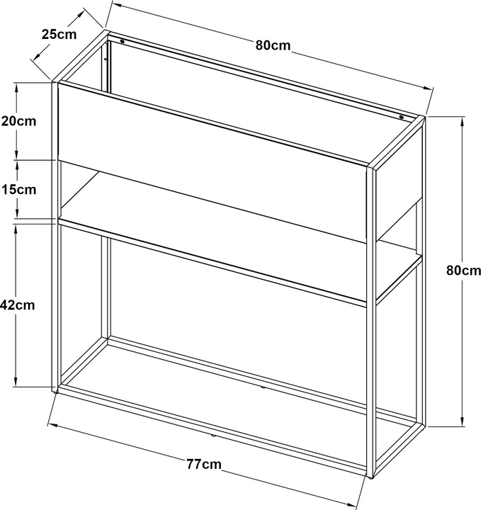 Actual product image En.Casa Blumenständer Joensuu mit Ablage 80x80x25cm Hellgrau