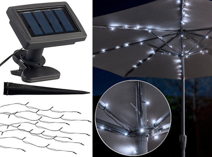 Actual product image Luminea Solar LED Parasol Light Chain (1.50 m)