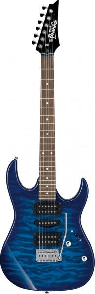 Actual product image Ibanez gitaar GRX70QATBB Transparant Blauw (Electric guitar)