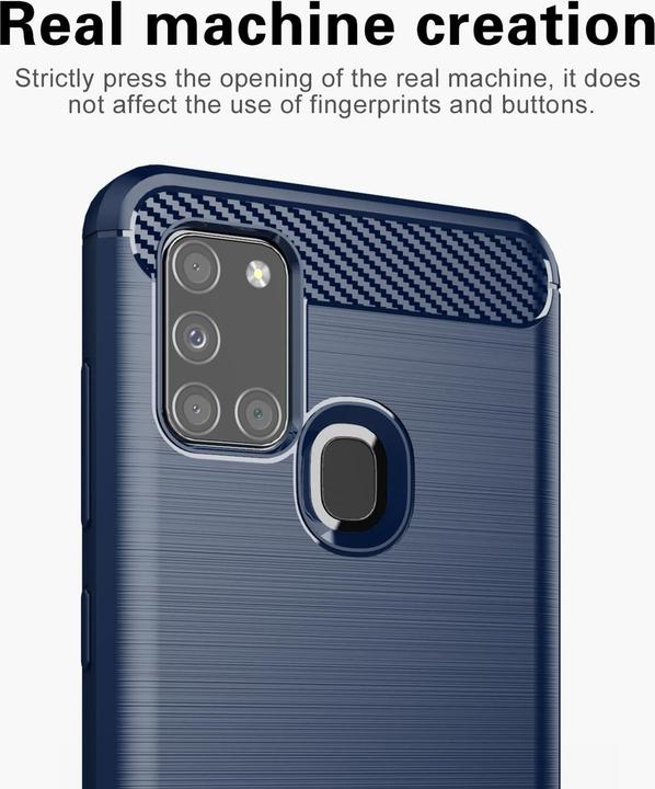 Actual product image Cadorabo TPU Ultra Slim carbon stainless steel Combi Cover (Samsung Galaxy A21s)