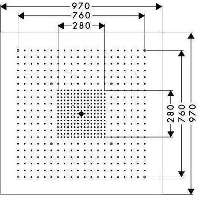 Thumbnail - hansgrohe, Duschbrause, Kopfbrause AXOR STARCK SHOWERHEAVEN 3jet DN 20 970x970mm o Beleuchtung edelstahl (3 Strahlarten,...