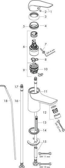 Produktbild hansgrohe Einhebel-Waschtischmischer NOVUS 70