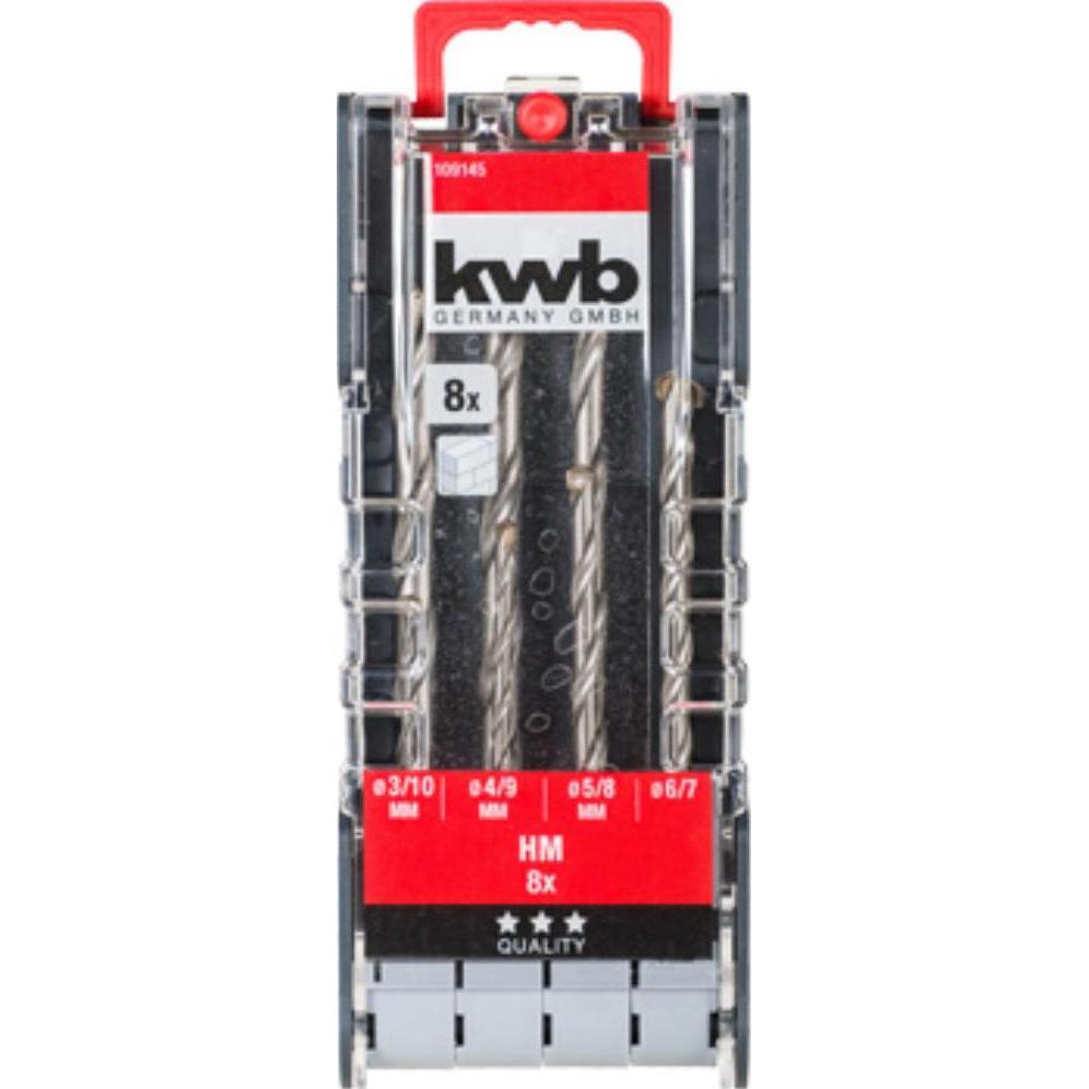 kwb, Bohrereinsatz, Steinbohrer Kassette 8tlg PWRBOX (3.0, 5 mm, 6 mm, 10 mm, 7 mm, 4 mm, 9 mm, 8 mm)