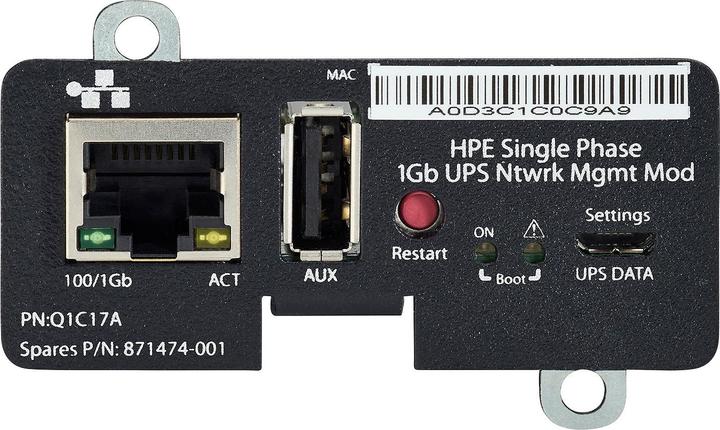 HPE Single Phase 1Gb UPS Network Management Module (Line-interactive UPS)
