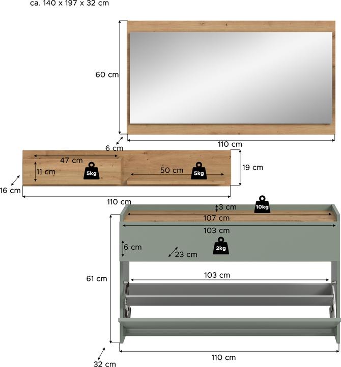 Actual product image Xonox Home Drive (192 x 32 x 192 cm)