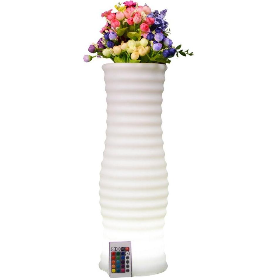Techly, Vase, Flower vase with RGB LED backlight and remote control (1 x)