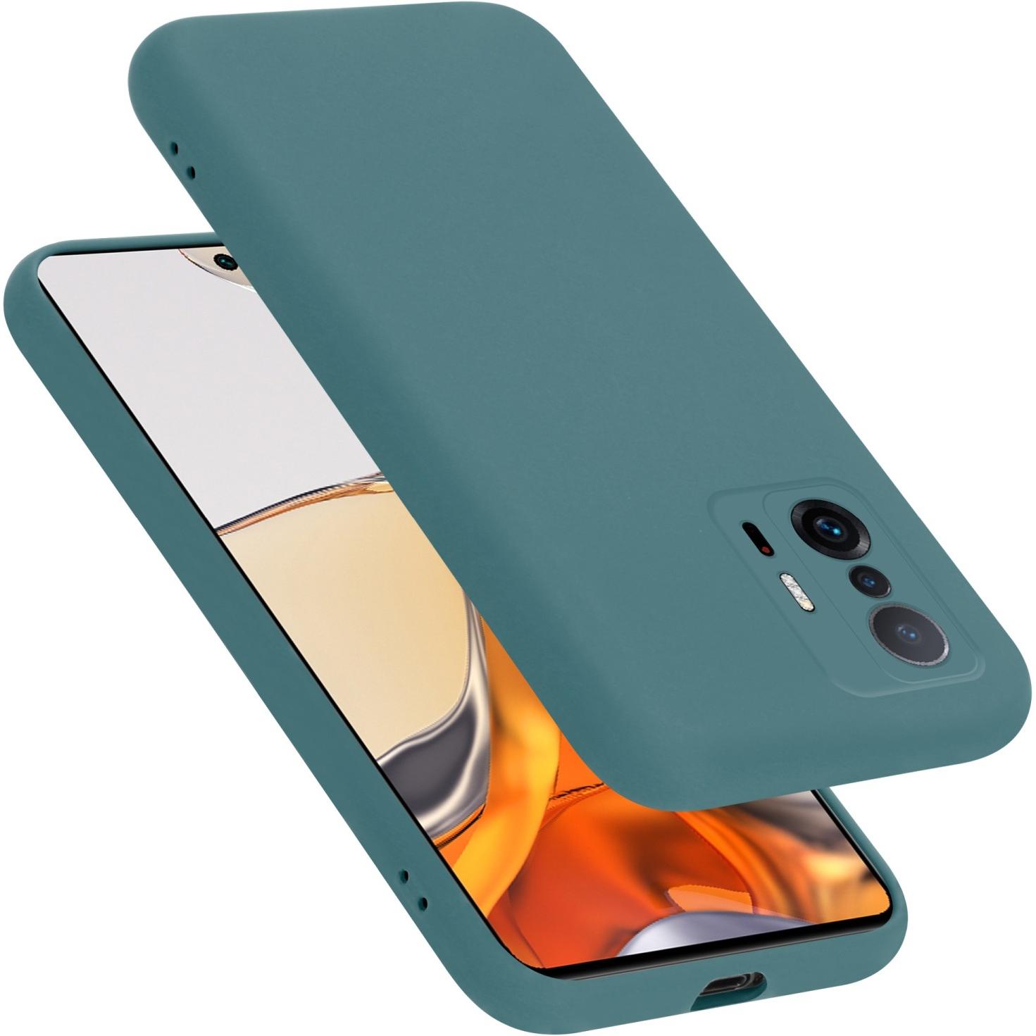 Cadorabo TPU Liquid Silicone Case Hülle für Xiaomi 11T / 11T PRO (Xiaomi 11T), Smartphone Hülle, Grün