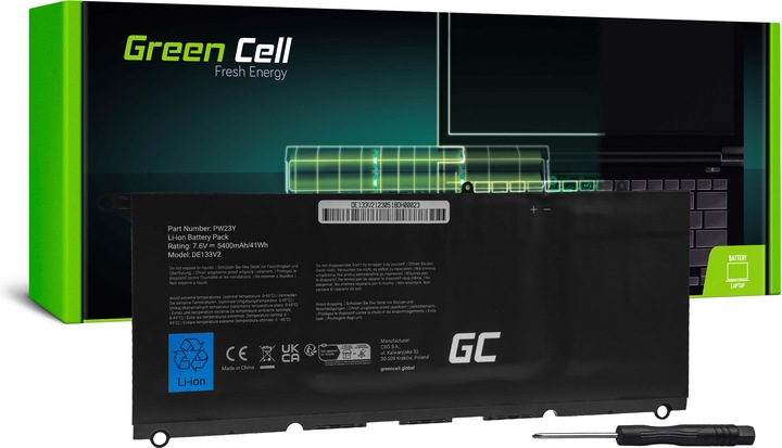Produktbild GreenCell Laptop Battery PW23Y for Dell XPS 13 9360 (4 Zellen, 5400 mAh)