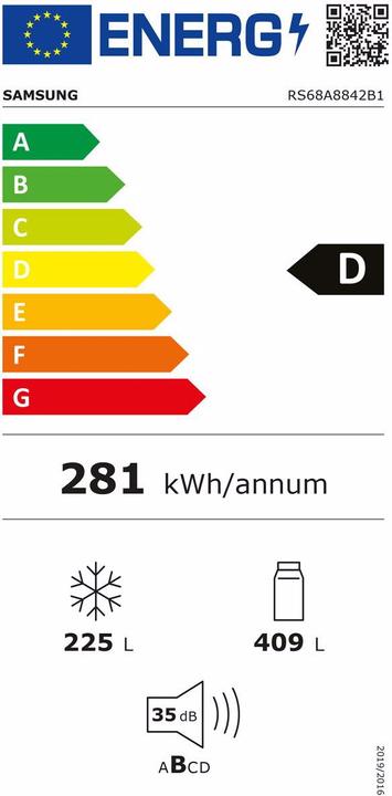 Energie-Label Samsung RS68A8842B1/WS RS8000 (634 l)