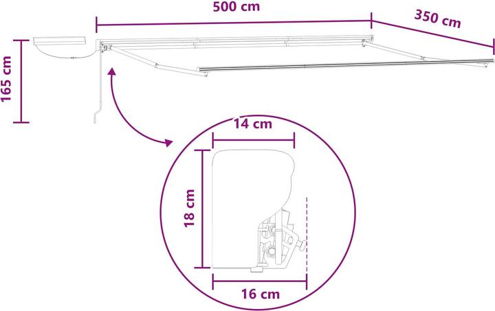 Produktbild vidaXL Elektrische ausziehbare Markise (3.50 m)