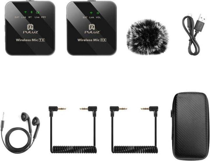 Image du produit Puluz Microphone Lavalier sans fil 2 TX + 1 RX