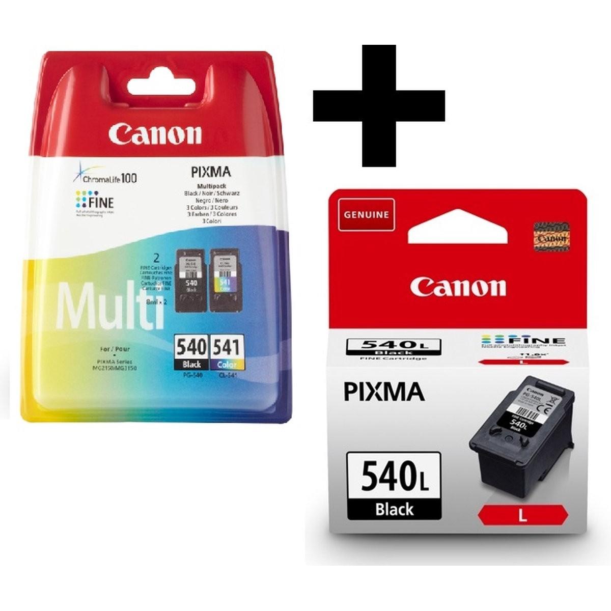 Canon, Cartucce, cl-541/pg-540 ink multi + pg 540L (5227B001, 5225B001, 5224B001)
