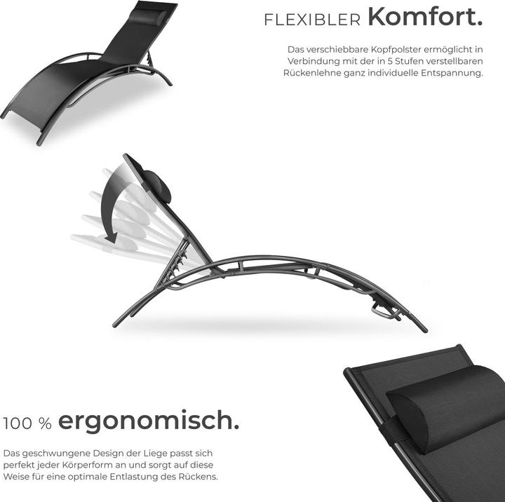 Image du produit tectake 2x Bains de soleil (158 cm)
