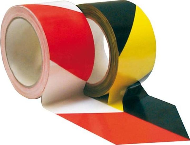 Image du produit IKS Ruban de signalisation en PVC autocollant, 66 m x 60 mm, jaune/noir (60 mm)