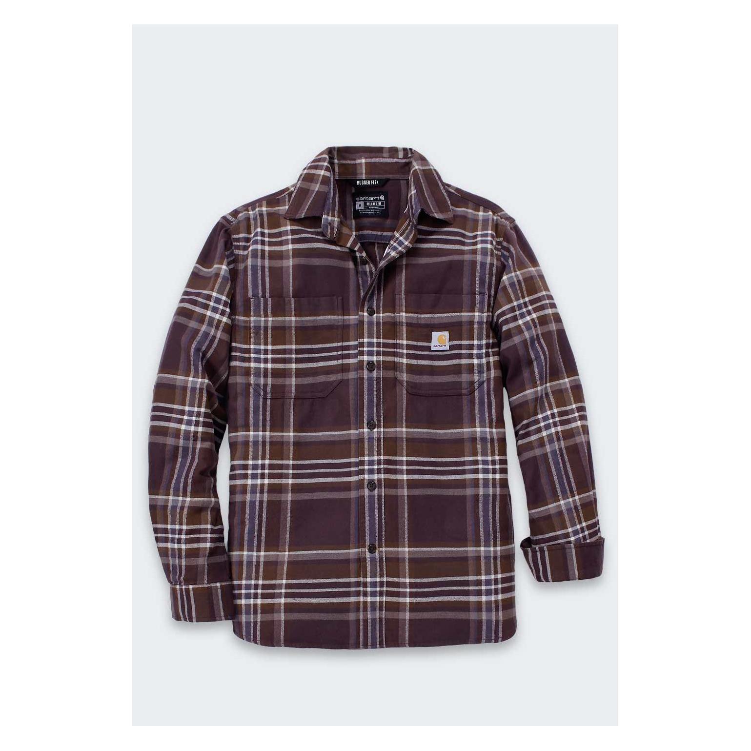 Carhartt, Herren, Hemden, Camicia A Quadri Flanella Taglio Comodo, Mehrfarbig, Braun, (M)