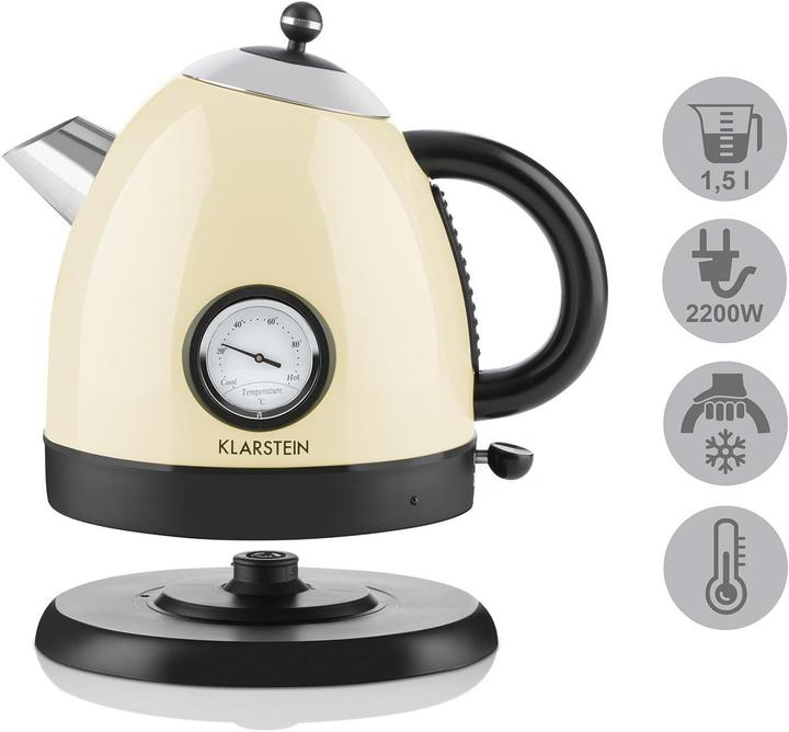 Actual product image Klarstein Aquavita Cream Kettle 1.5 litre 2200 Watt (1.50 l)