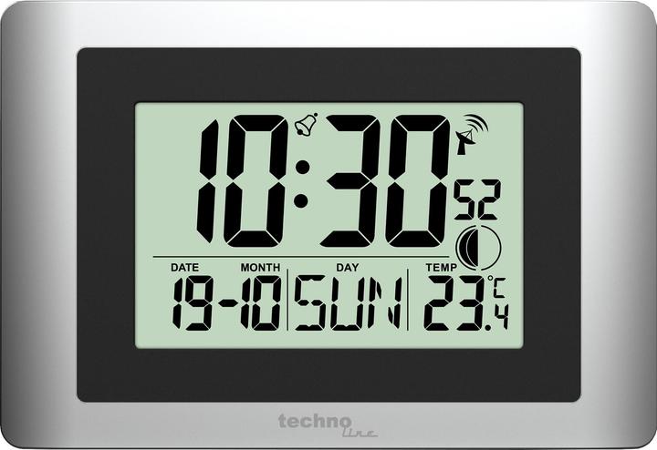 Technoline Techno Line WS8028 radio-controlled clock 220 mm x 56 mm x 150 mm x 56 mm silver