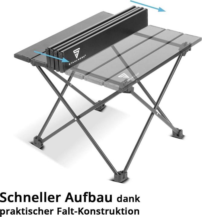 Immagine prodotto Stahlwerk Tavolo pieghevole in alluminio Tavolo pieghevole Tavolo da campeggio Tavolo da giardino Tavolo da