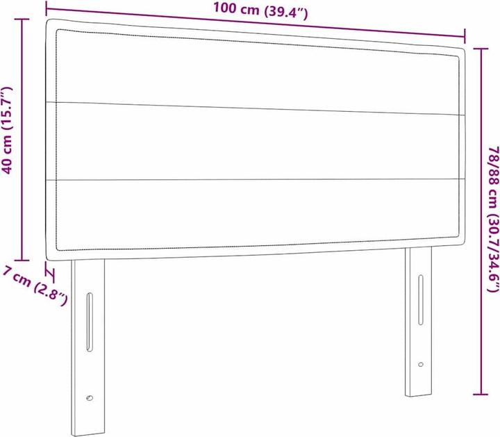 Produktbild VidaXL Schwarzes Kopfteil (100 x 7 x 88 cm)