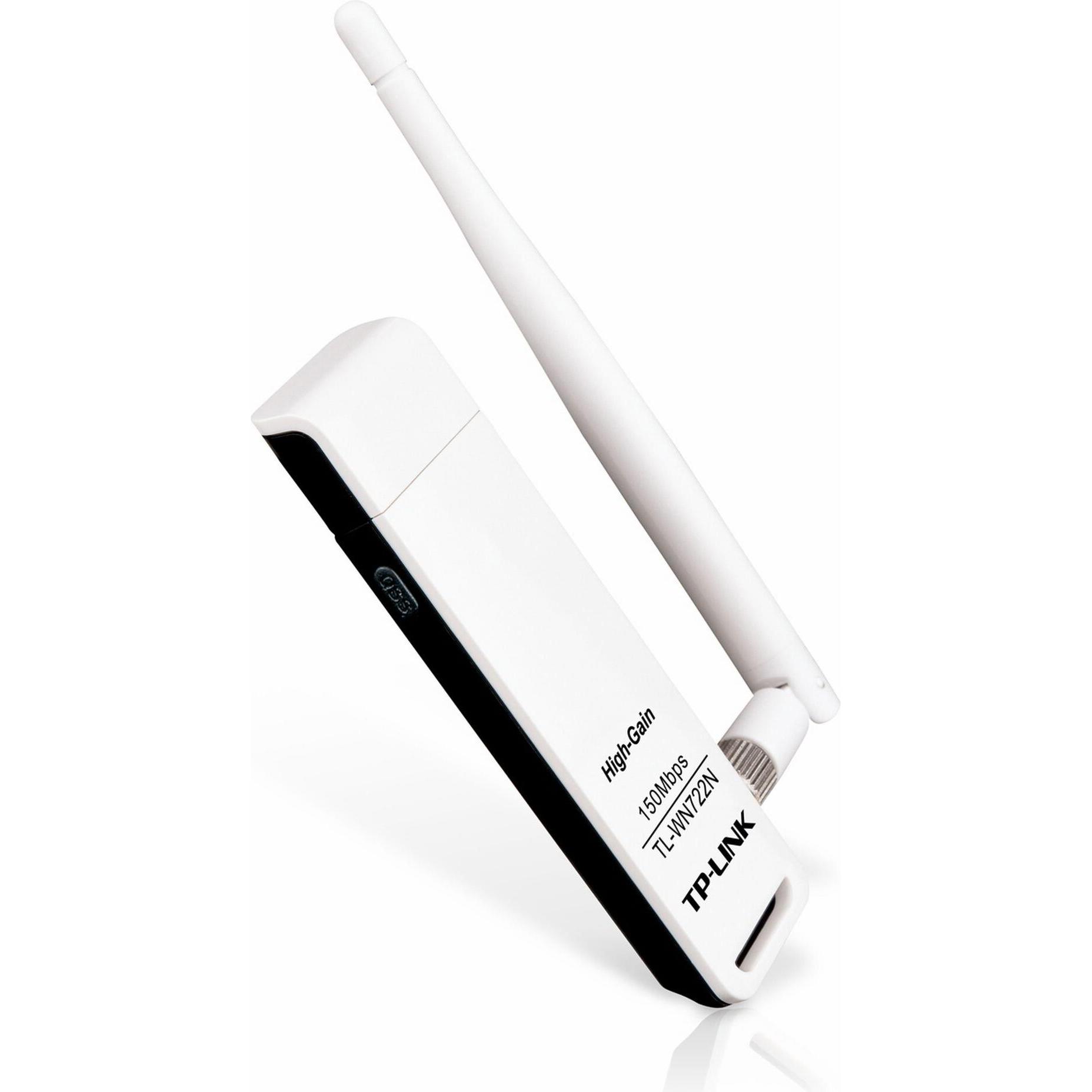 TP-Link Tl-Wn722n (USB 2.0), Netzwerkadapter, Schwarz, Weiss