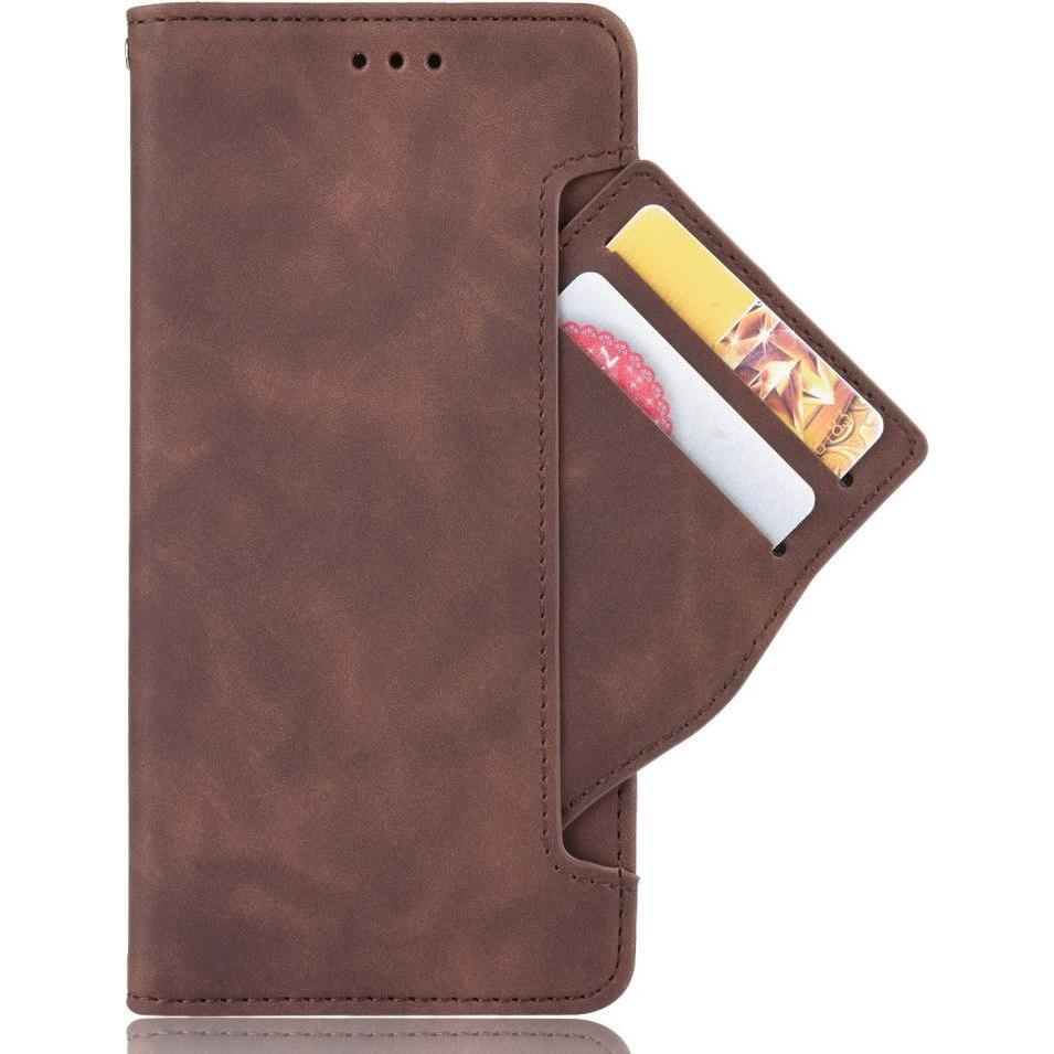 Cover-Discount iPhone 13 Pro - Etui mit vielen Kartenfächer braun (Apple iPhone 13 Pro), Smartphone Hülle, Braun