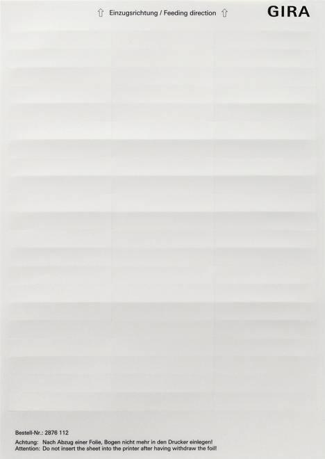 Actual product image Gira Labelling sheets 11.7 x 66.3 mm 2876112