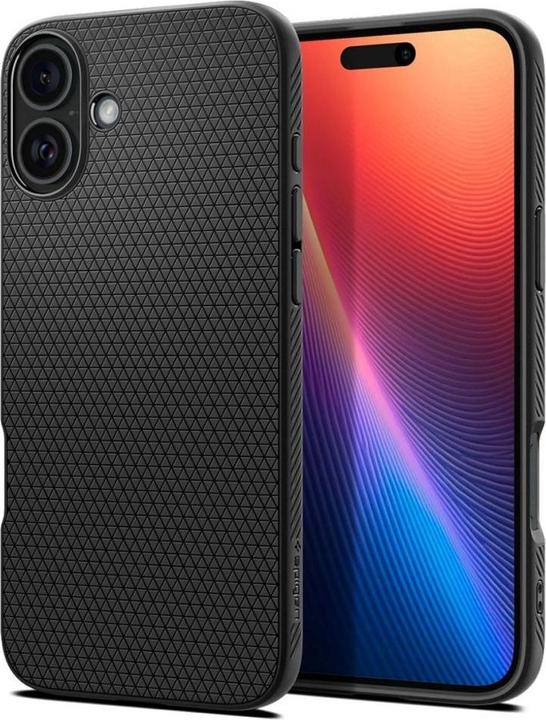 Actual product image Spigen Liquid Air iPhone 16 Plus czarny/matte black ACS08066 (Apple iPhone 16 Plus)