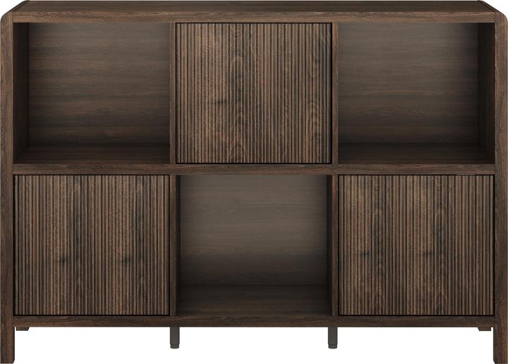 Produktbild En.Casa Sideboard Lukkodso 77x110x30 cm Walnussoptik (110 x 30 x 76.50 cm)