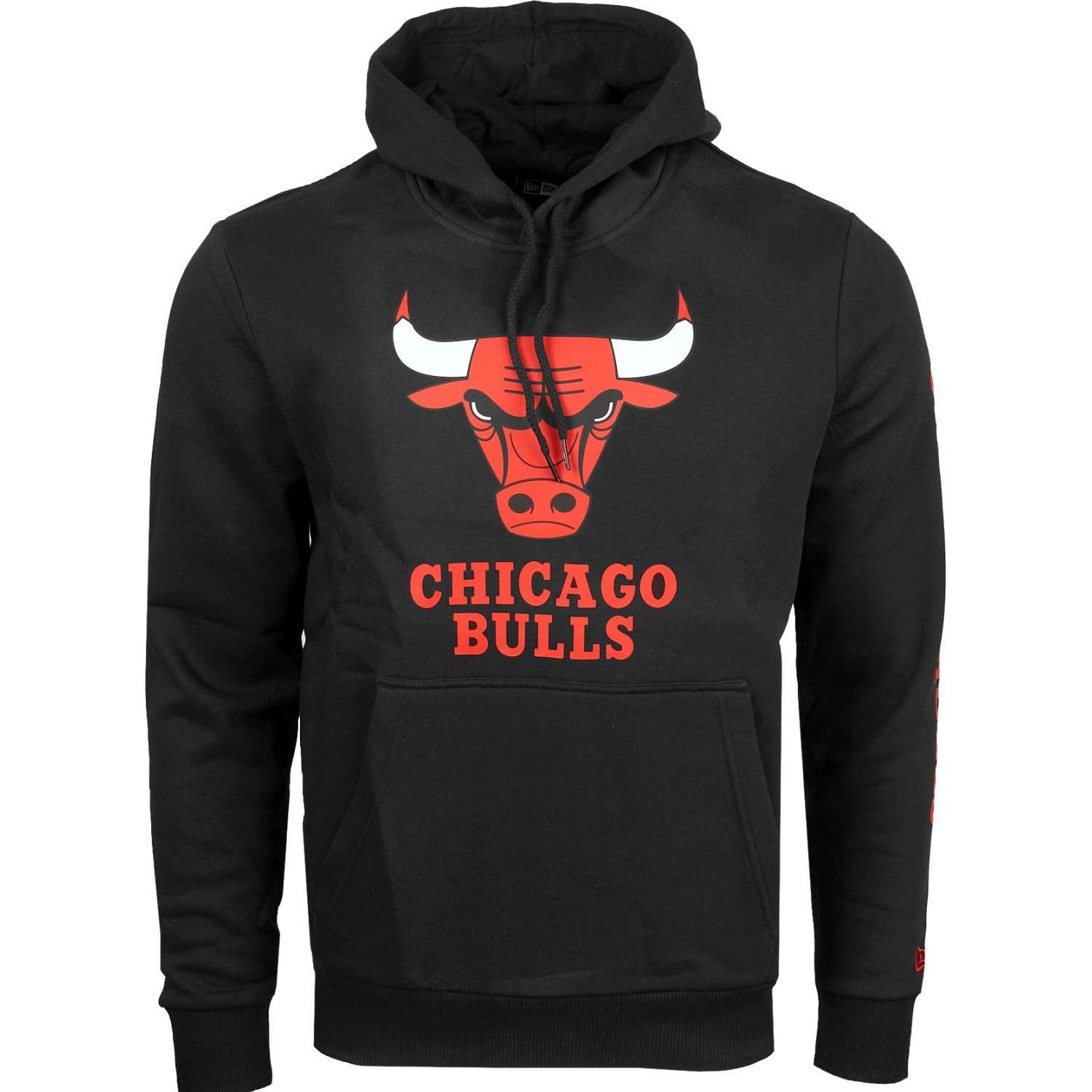 New Era, Herren, Pullover, Kapuzensweatshirt - Chicago Bulls, Schwarz, (S)
