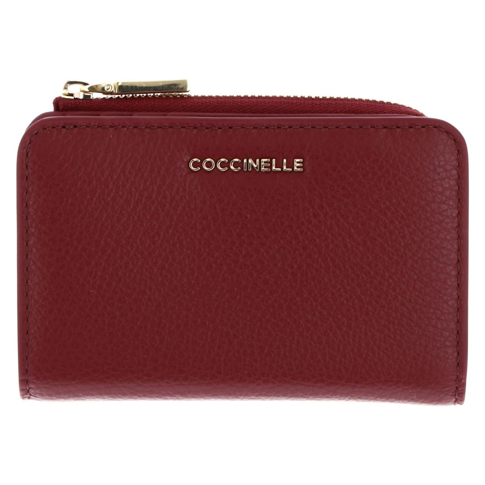 Coccinelle, Damen, Portemonnaie, Geldbörse Metallic, Rot