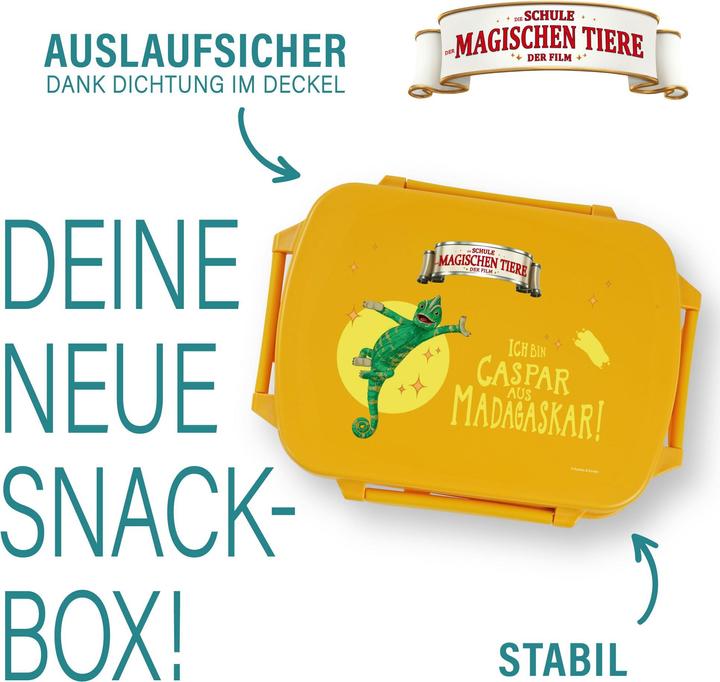 Actual product image Awave The School of Magical Animals lunch box snack box, made of rPET | yellow, Caspar