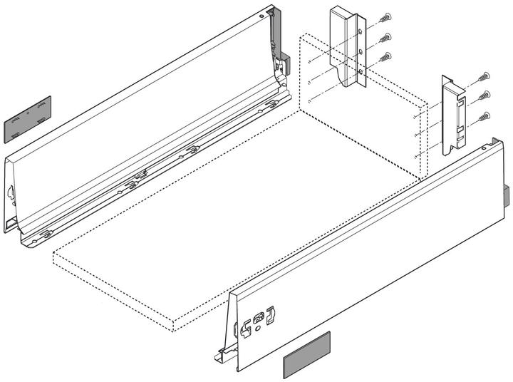 Actual product image Blum Complete drawer set TANDEMBOX M, gray RAL 9006