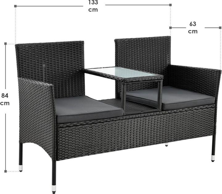 Produktbild Juskys Polyrattan Gartenmöbel Sitzgruppe Monaco