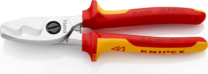 Produktbild Knipex Kabelscheremit Doppelschneide 95 16 200 SB (260 mm)