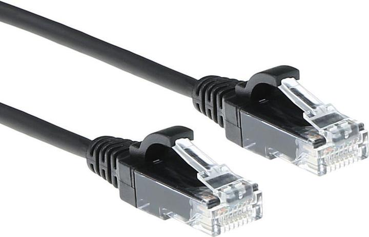 Produktbild ACT Black 7 meter LSZH U/UTP CAT6 datacenter slimline patch cable snagless with RJ45 connectors (U/UTP, CAT6, 7 m)