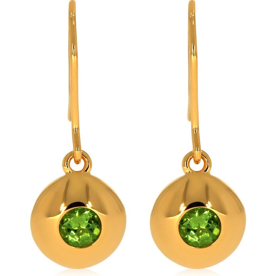 Xen, Ohrringe, Ohrhänger mit Peridot ca. 0,6 ct. vergoldet, (925 Sterling Silber)